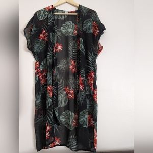 Floral Bathing Suit Kimono